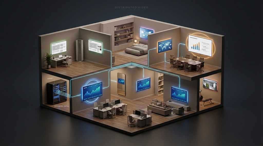 Office distributed video setup
